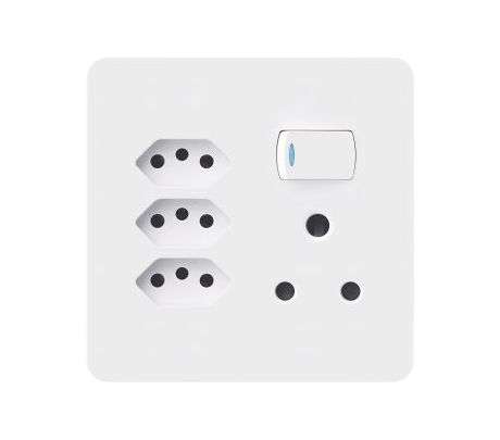 WALL SOCKET 3 EURO1 + 16A 4x4 FLUSH MOUNT G NEW3-N44150