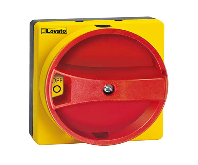 RED/YELLOW DOOR INTERLOCK ROTARY HANDLE IP65 GAX61