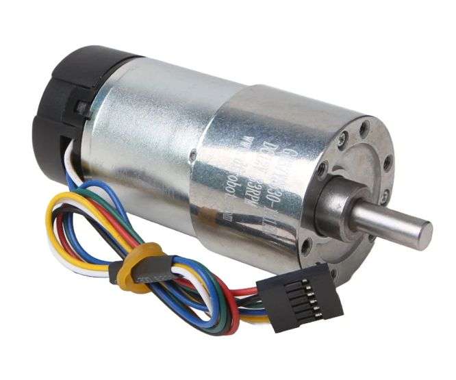 GEARED BRUSH MOTOR WITH 5VDC ENCODER 12V 83RPM GB37Y3530-12V-83R