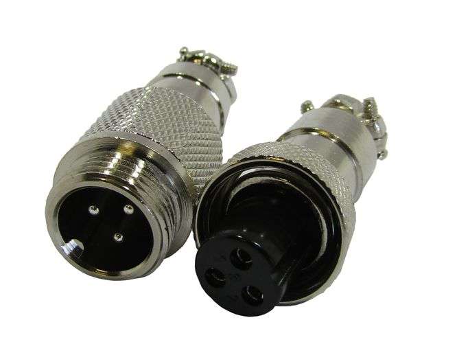 M13 3W MINI-MIC-PLUG AND SOCKET CONNECTOR SET GX12-3P