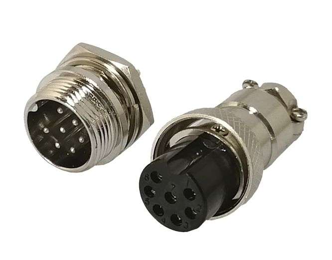 M16 7W MINI-MIC-PLUG AND SOCKET CONNECTOR SET GX16-A-7PS