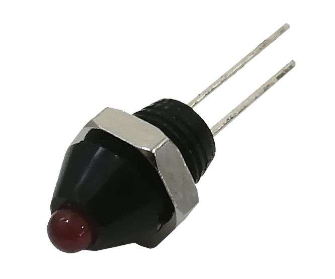 LED HOLDER 3mm CONVEX PLASTIC W/RD LED H-303