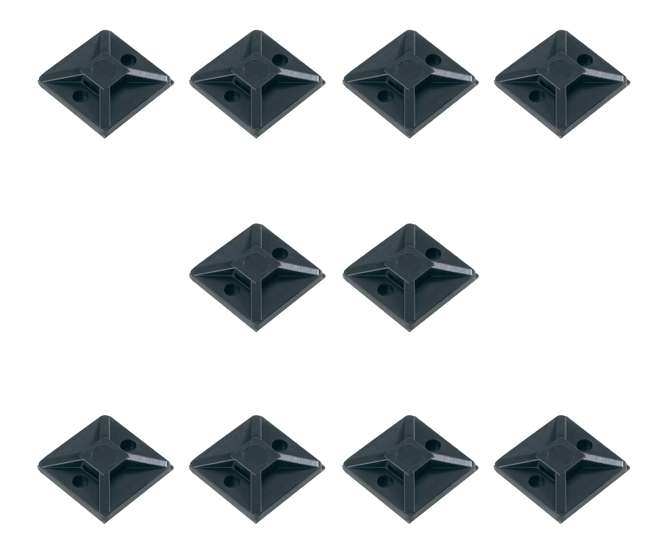 ADHESIVE TIE MOUNT 20x14mm BLACK -MPQ10 HC100BK *DBK*