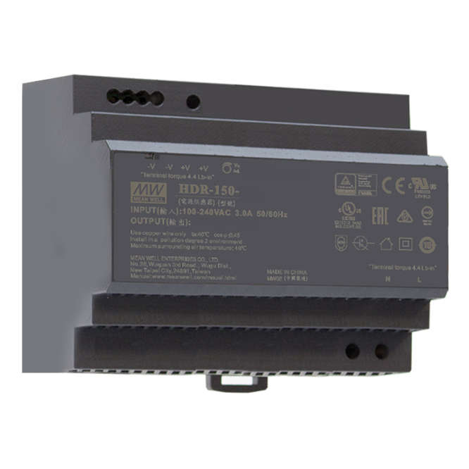 POWER SUPPLY D/R U/SLIM I=220VAC O=24V 6A HDR-150-24