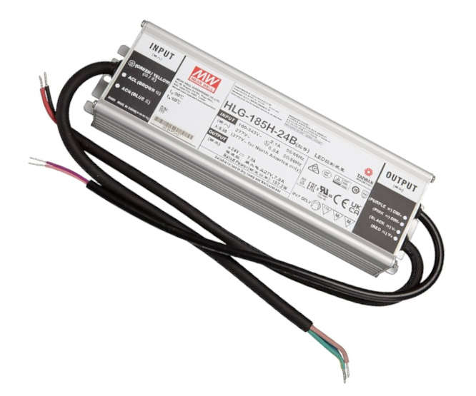 POWER SUPPLY ENCL. LED DRIVER I=220 O=12-24V 7.8A 185W DIMMABLE HLG-185H-24B