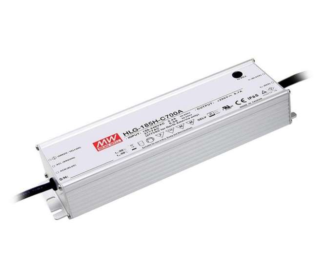 POWER SUPPLY ENCL. LED DRIVER I=220 O=190 1.05A 200W HLG-185H-C1050B