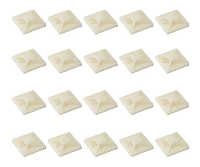 ADHESIVE TIE MOUNT 20x20mm NATURAL -1K/BAG HQ-20