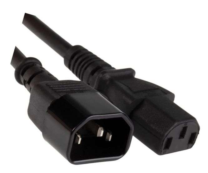 C13 SOCKET - C14 PLUG IEC POWER LEAD BLACK - 2m PC-MICCIC073BK2