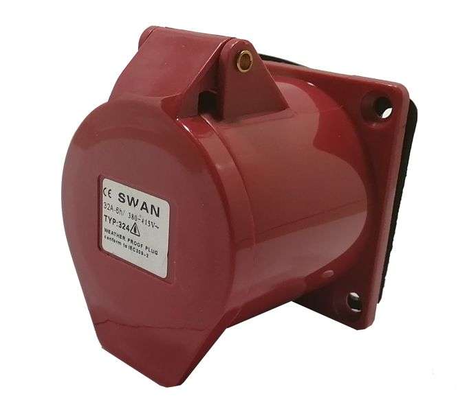 SOCKET STRAIGHT 32A 3P E 380V IP44 IPS-CE-324