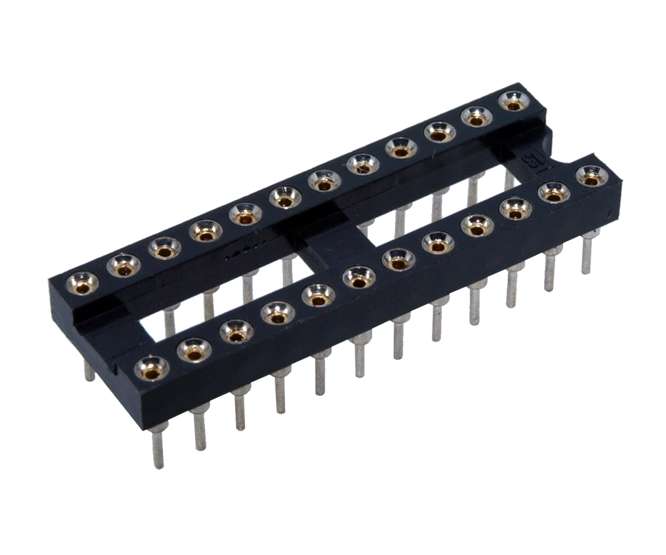 IC SOCKET 0.3 TULIP RND NARROW 24W - 20PCS/TUBE ISM24-3