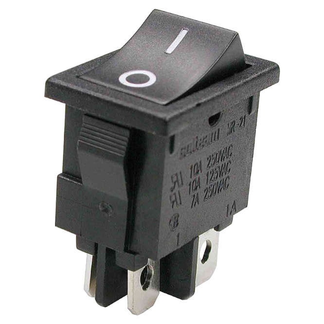 ROCKER SWITCH DPST 13x19 6A 250V B100R
