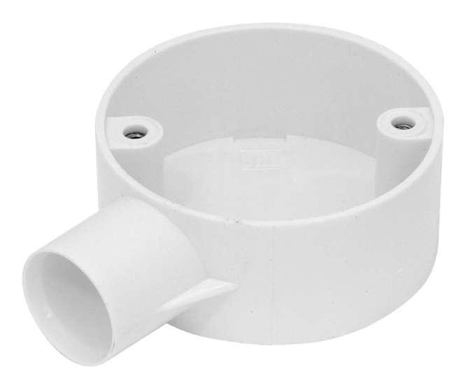 20mm RND PVC CONDUIT BOX 1W SIDE ENTRY K0000090