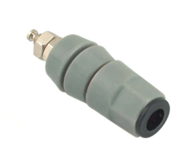 SOCKET BANANA 4mm GREY/BLK K209