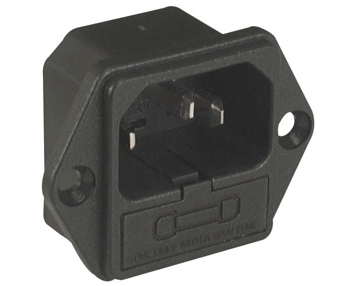 PLUG IEC FLANGE-MNT+FUSE HOLDER C14 K2413
