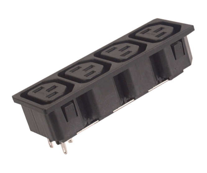 SOCKET IECx4 PANEL MOUNT PRESS-FIT C13  K241562