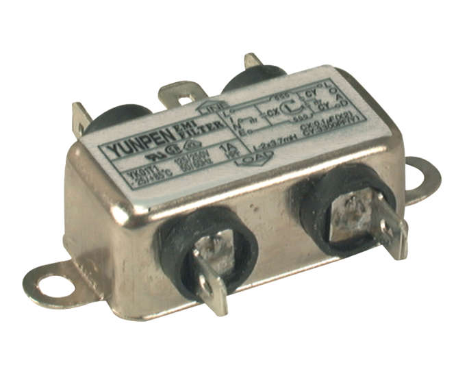 FILTER EMI/EMC MAINS PANEL MOUNT 240VAC 6A IN-LINE K24235D / YK06T1