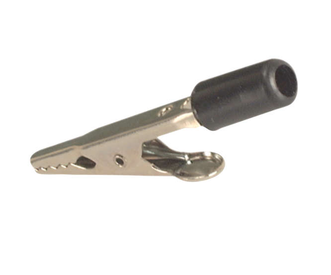 CROCODILE CLIP BLACK WITH 4mm BANANA SOCKET ENTRY  K267B-BLACK