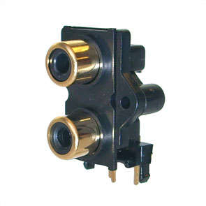 SOCKET RCA 2P VERTICAL PCB MOUNT GOLD K2760XZ