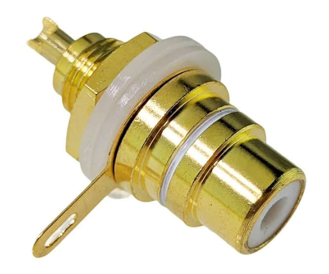 SOCKET RCA P/M GOLD PLATED WHITE K29486-WHT