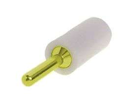 BANANA PLUG 2mm WHITE RND GOLD PLATED K295980-WT-GOLD