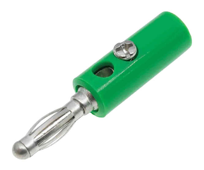 PLUG BANANA 4mm GREEN RND SCR-TYPE K296102-G SIDE STACK