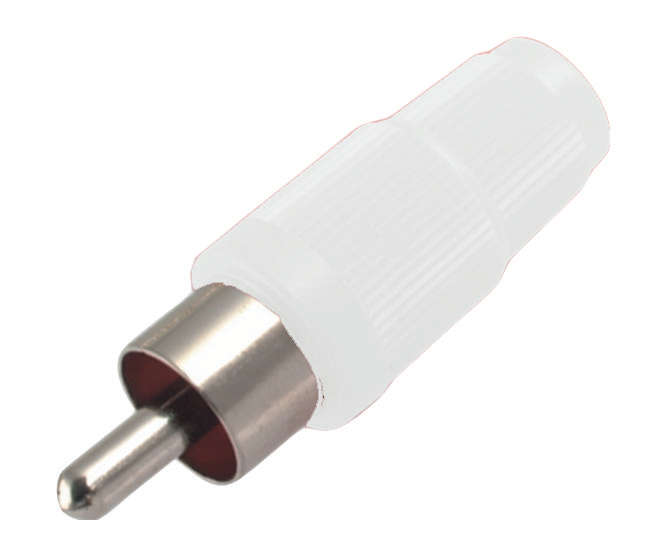PLUG RCA STRAIGHT WHITE NO/SLEEVE K312-WHT