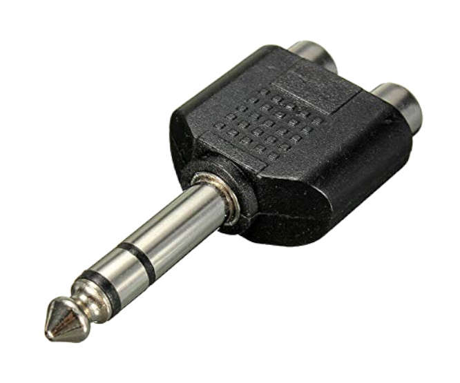 ADAPET 6.3mm STEREO PLUG - 2xRCA SOCKET K32601 T-TYPE