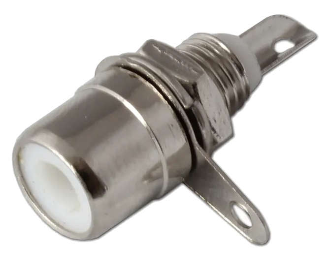 SOCKET RCA P/MNT WHITE K365-WT