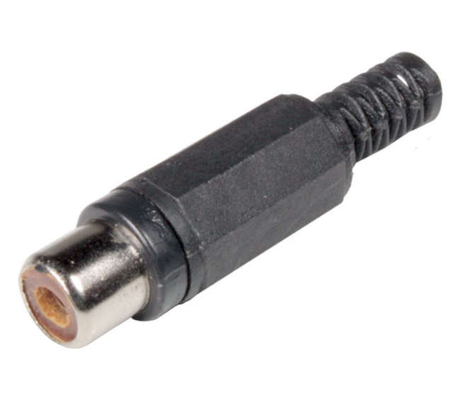 SOCKET RCA I/L BLACK W/SLV K366A-BK