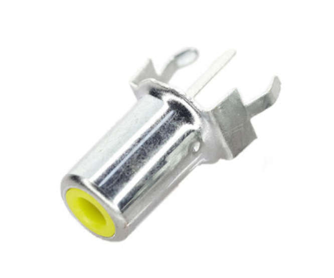 SOCKET RCA STR YELLOW INSERT PCB 3-PIN K366E-YL