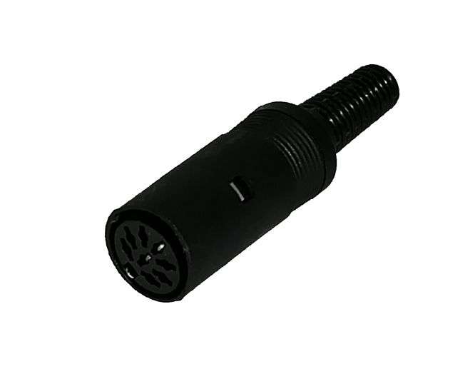 SOCKET DIN IN-LINE 8W 315-DEG BLACK K3690H-BLK
