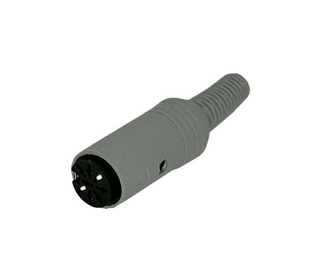 SOCKET DIN IN-LINE 8W 315-DEG K3690H-GREY