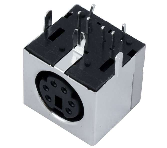SOCKET MINI-DIN 6W R/A PCB MOUNT K3715F *A*