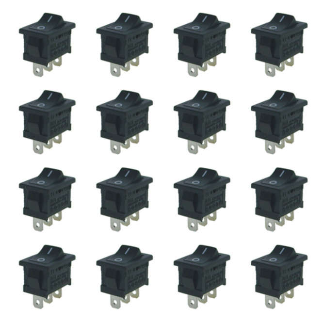 ROCKER SWITCH SPDT 6A BK P/FIT 13x19mm - 200/BAG KCD1-1-102