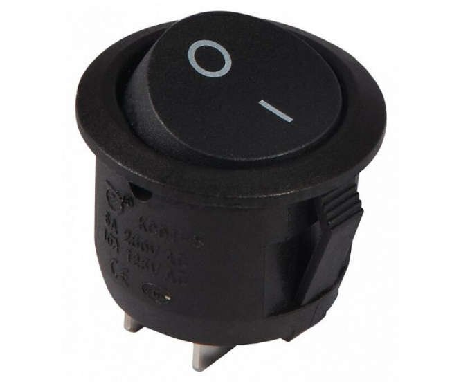 23mm ROUND ROCKER SWITCH SPST MOMENTARY (ON)-OFF KCD1-5-111