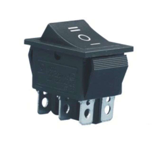 ROCKER SWITCH DPDT ON-OFF-ON 26x21mm KCD2-203-C3-B-B