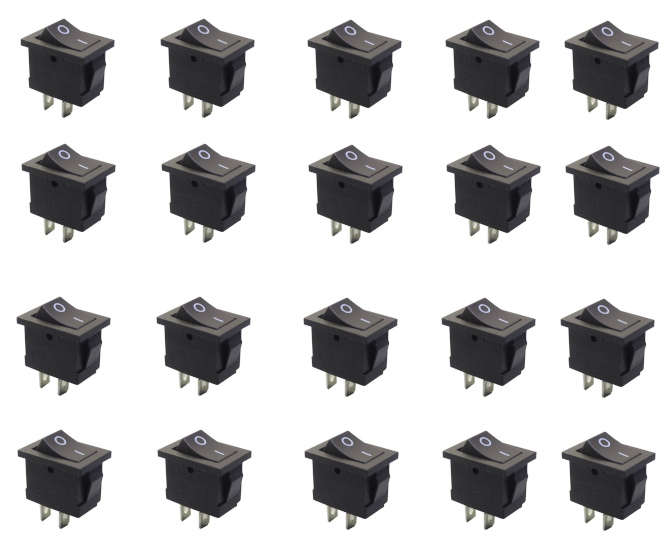 MICRO ROCKER SWITCH SPST ON-OFF 3A 250VAC 15x10x17mm - 200/BAG KCD5-101