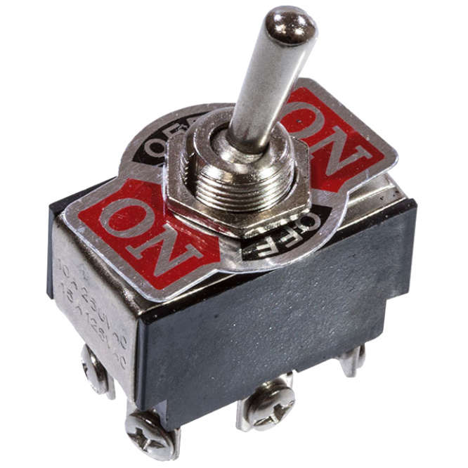 LARGE TOGGLE SWITCH DPDT ON-OFF-ON SCREW TERM KN3B-203A