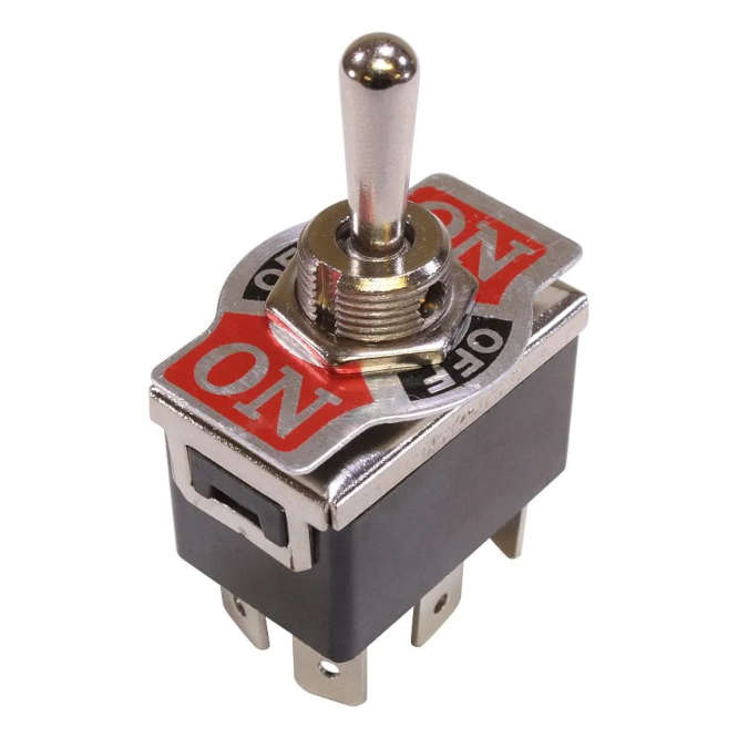 TOGGLE SWITCH DPDT (ON)-OFF-(ON) 6.3mm TERMINAL KN3C-223AP