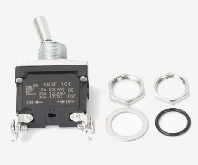TOGGLE SWITCH SPST ON-OFF 30A 12VDC SCREW TERMINAL KN3F-101