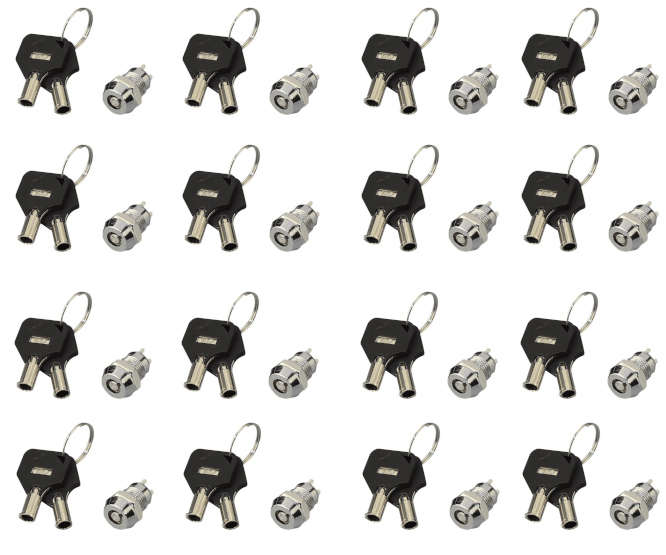 MINI BARREL KEY LOCK SWITCH ON-OFF KEY=102 - 100/BAG KS-03-101 / 190143