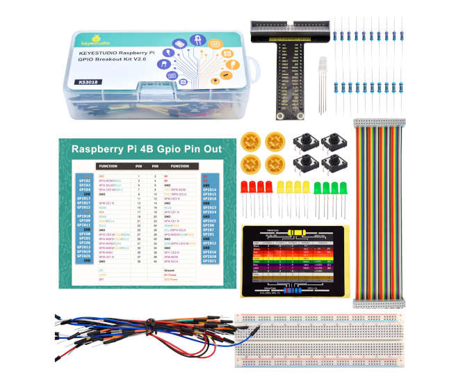 GPIO BREAKOUT KIT FOR RPi 4 4B 3 3B+ KS3018
