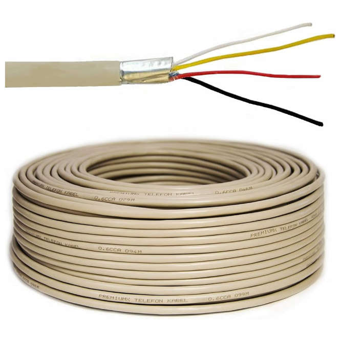 ROUND FLEX TELEPHONE CABLE 4C OD=3.4mm IVORY - 305m/ROLL LC3UT26IVP-4