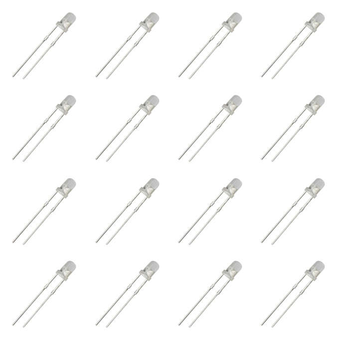 LED 3MM ROUND CLEAR-GREEN 520nm 7Kmcd 30-D - 1K/BAG 200626