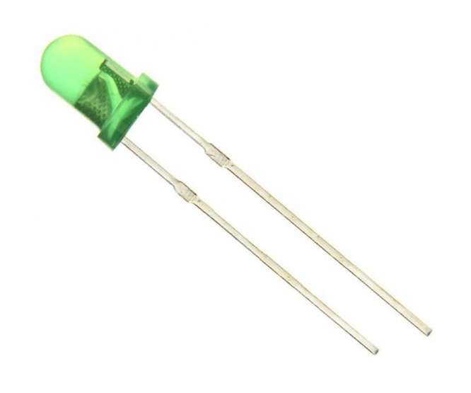 LED 3mm L/CURRENT DI-GREEN 3000mcd 90-DEG. LONG LEGS CZ304SGD