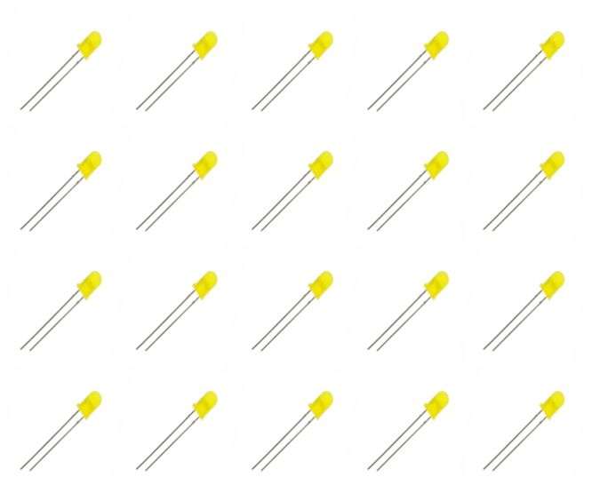 LED 5MM ROUND DI-YL 590nm 700mcd 120-DEG - 1K/BAG 200631