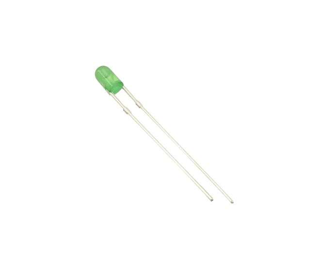 LED 5mm GREEN DIFFUSE ROUND FLANGELESS 600mcd 190687