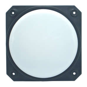 LED FIXTURE BK W/WT LENS 150x150x15mm LBBLM BASE-BK-WT-LEN