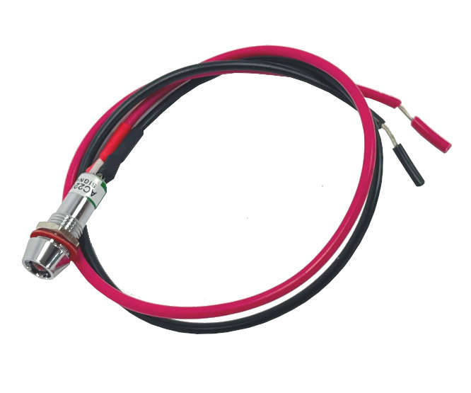 8mm RED LED INDICATOR 220VAC WITH 300mm LEAD XD22-8-220VAC-RED WITH WIRE