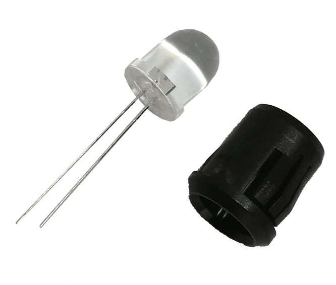 LED KIT 10mm CLEAR BLUE LED IN HOLDER ELVEY-005